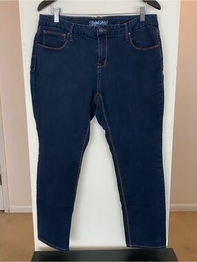 Faded Glory Dark Blue Denim Skinny Jeans Womens Size 18P 18 Petite Pants Jegging